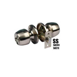 Cerradura de entrada con llave pomo cilíndrico acero inox. SS