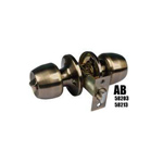 Cerradura de entrada con llave pomo cilíndrico bronce AB