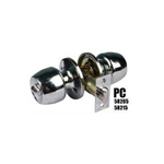 Cerradura de entrada con llave pomo cilíndrico cromada PC