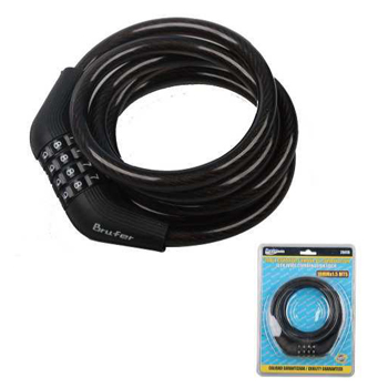 Cable candado flexible de combinacion 10 mm x 1.5 mts.