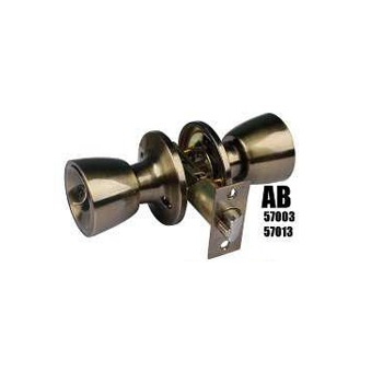Cerradura de entrada con llave pomo tulip bronce AB