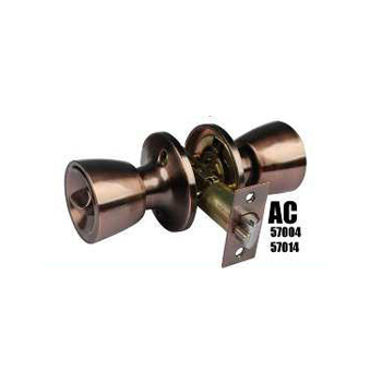 Cerradura de entrada con llave pomo tulip cobre AC