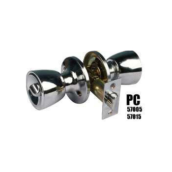 Cerradura de entrada con llave pomo tulip cromada PC